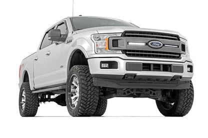 Rough Country 70808 LED Light Kit | Grille Mount | 10" Black Slimline Pair | Ford F-150 (18-20)