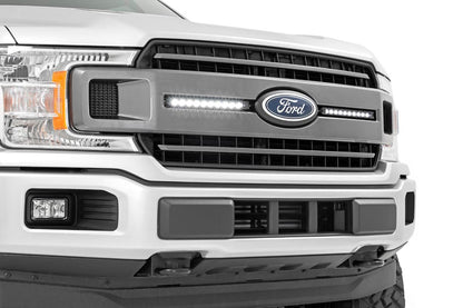 Rough Country 70808 LED Light Kit | Grille Mount | 10" Black Slimline Pair | Ford F-150 (18-20)