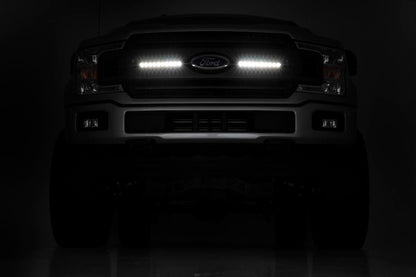 Rough Country 70808 LED Light Kit | Grille Mount | 10" Black Slimline Pair | Ford F-150 (18-20)
