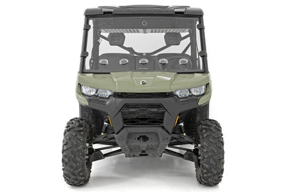 Rough Country 98262030 Vented Full Windshield | Scratch Resistant | Can-Am Defender HD 5/HD 8/HD 9/HD 10