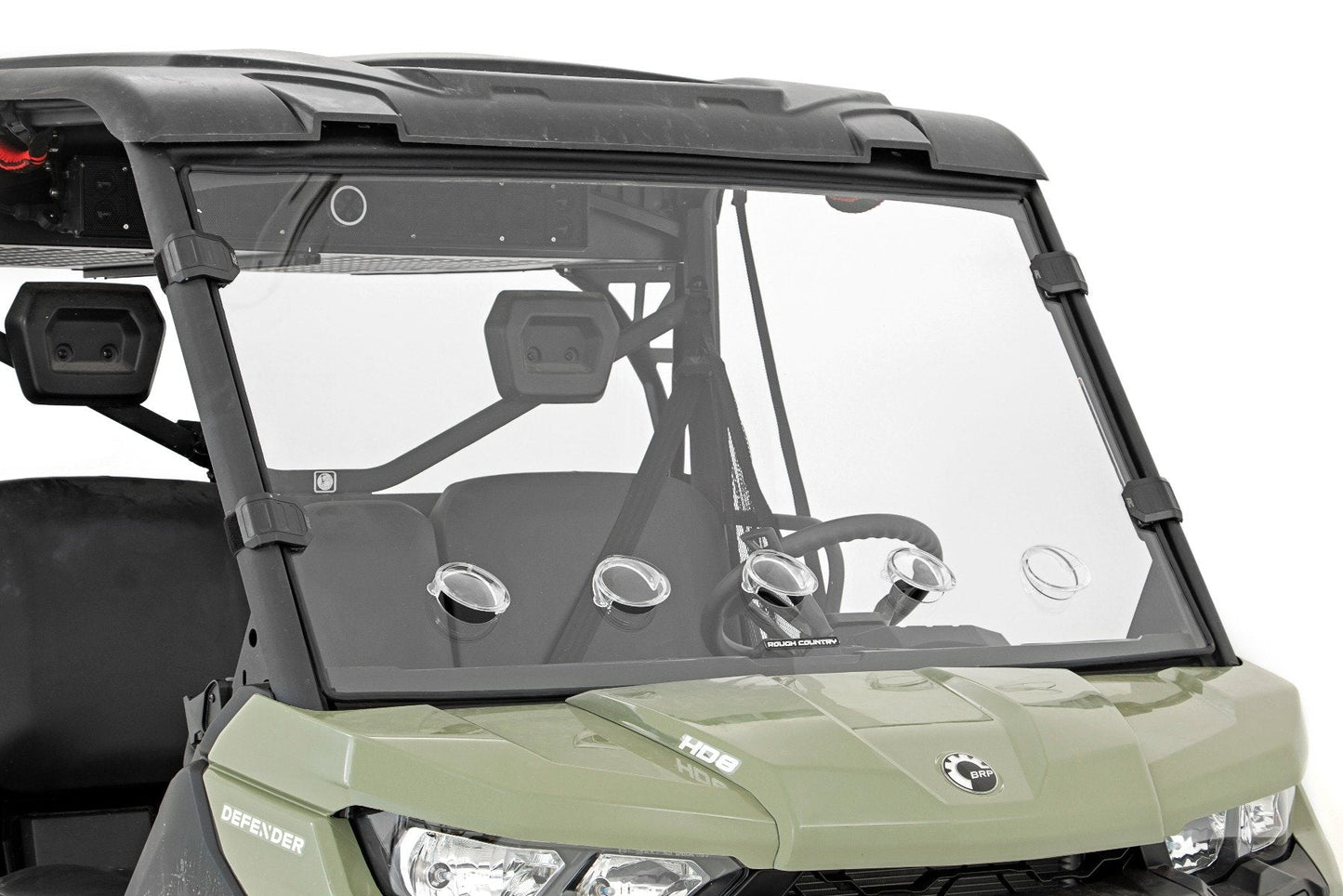 Rough Country 98262030 Vented Full Windshield | Scratch Resistant | Can-Am Defender HD 5/HD 8/HD 9/HD 10