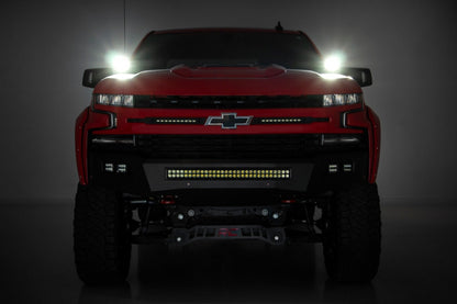 Rough Country 70844 LED Light Kit | Ditch Mount | 2" Black Pair | Amber DRL | Chevy Silverado 1500 (19-26)