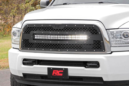 Rough Country 70152 Mesh Grille | 30" Dual Row LED | Black | Ram 2500/3500 2WD/4WD (2013-2018)