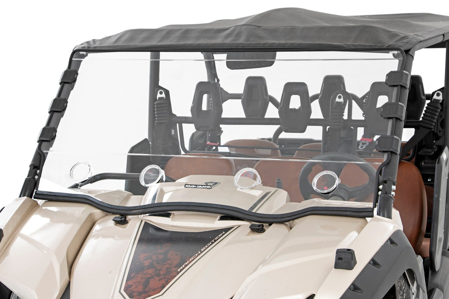 Rough Country 98242040 Vented Full Windshield | Scratch Resistant | Yamaha Viking 700