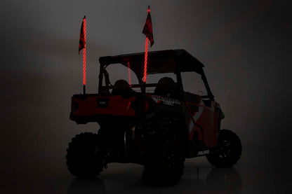 Rough Country 93004 Multi-Color LED | Whip | 4' Long | Pair