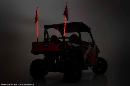 Rough Country 93052 Whip Mount | Cage | 4' Multl-Color LED Whip Pair | Polaris RZR XP 1000