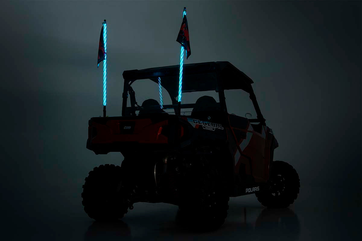 Rough Country 93004 Multi-Color LED | Whip | 4' Long | Pair