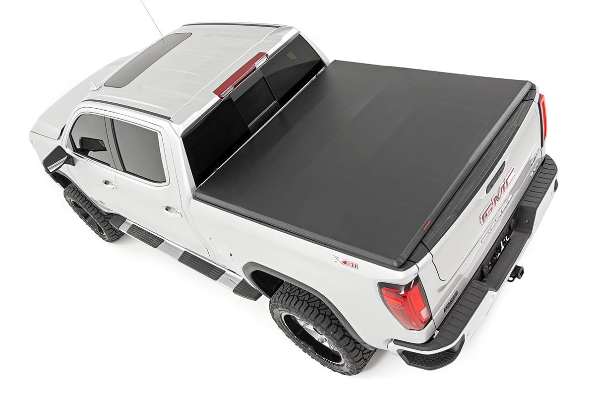 Rough Country 41308650A Soft Tri-Fold Bed Cover | 6'7" Bed | Chevy/GMC Sierra 1500 (19-26)/Silverado 1500 (19-26)
