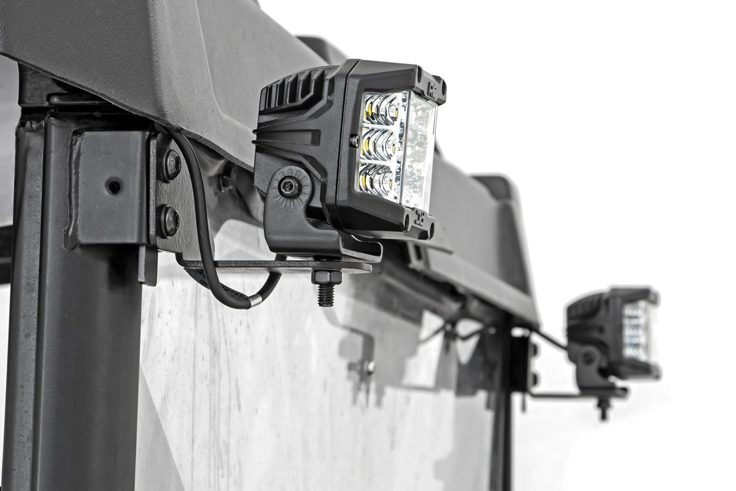 Rough Country 93143 LED Light | RR Cage Mount | 2" Black Spot Pair | Polaris Ranger 1000/Ranger XP 900/1000