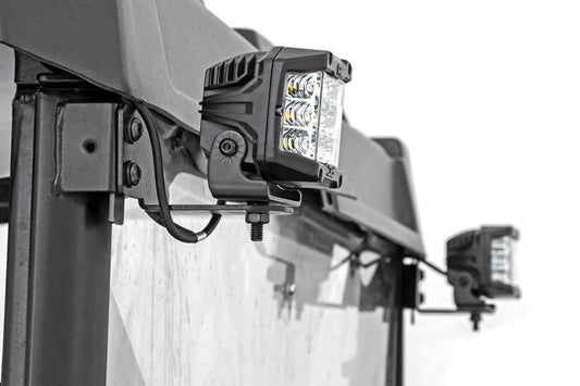 Rough Country 93143 LED Light | RR Cage Mount | 2" Black Spot Pair | Polaris Ranger 1000/Ranger XP 900/1000