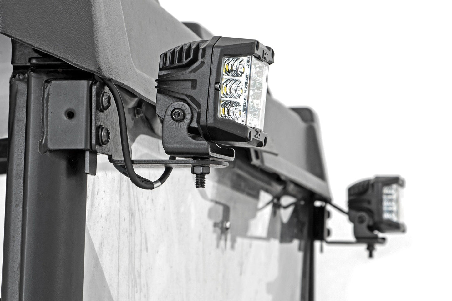 Rough Country 93144 LED Light | RR Cage Mount | 2" Chrome Pair | Wide Angle | Polaris Ranger 1000/Ranger XP 900/1000