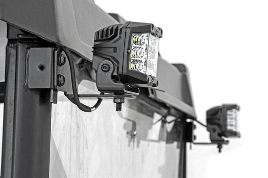 Rough Country 93144 LED Light | RR Cage Mount | 2" Chrome Pair | Wide Angle | Polaris Ranger 1000/Ranger XP 900/1000