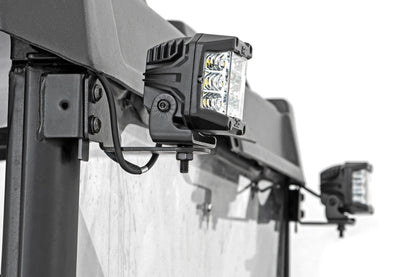 Rough Country 93145 LED Light | RR Cage Mount | 2" Black Flood Pair | Polaris Ranger 1000/Ranger XP 900/1000