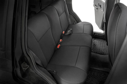 Rough Country 91021A Seat Covers | Non Detach Headrest FR and Rear | Jeep Cherokee XJ (84-96)