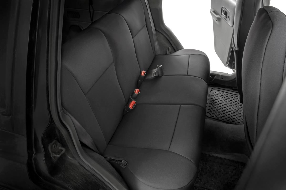Rough Country 91023 Seat Covers | Detachable Headrest FR & RR | Jeep Cherokee XJ 2WD/4WD (97-01)