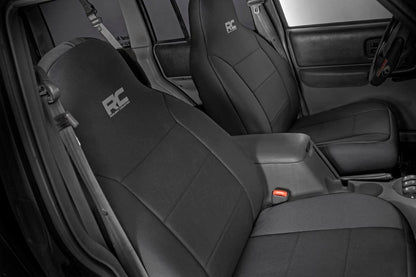 Rough Country 91022 Seat Covers | Non Detach Headrest FR & RR | Jeep Cherokee XJ 2WD/4WD (97-01)