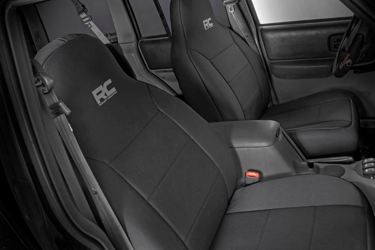 Rough Country 91023 Seat Covers | Detachable Headrest FR & RR | Jeep Cherokee XJ 2WD/4WD (97-01)