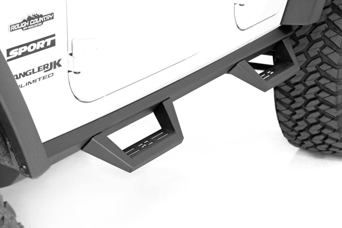 Rough Country 90765B Contoured Drop Steps | 4 Door | Jeep Wrangler Unlimited 2WD/4WD (2007-2018)