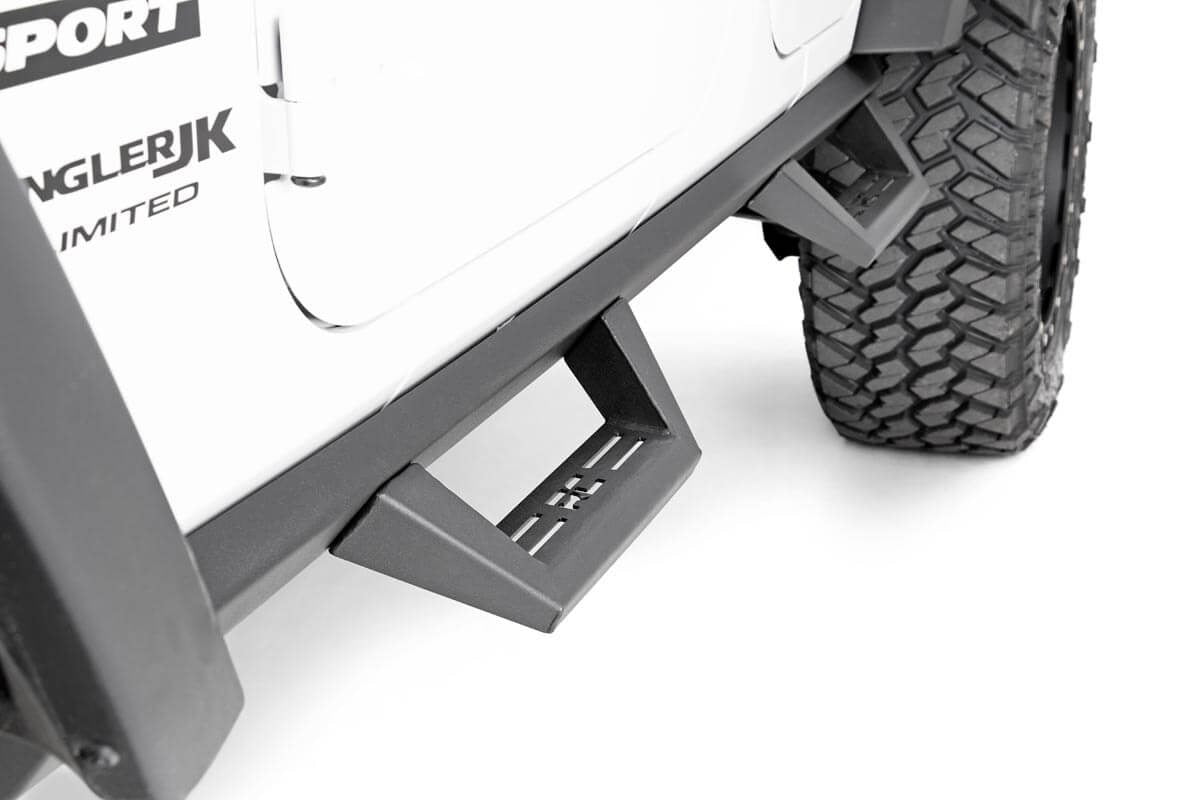 Rough Country 90765B Contoured Drop Steps | 4 Door | Jeep Wrangler Unlimited 2WD/4WD (2007-2018)