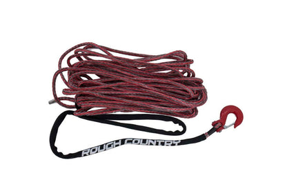Rough Country RS116 Synthetic Rope | 3/8 Inch | 85 Ft | Red/Gray