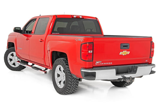 Rough Country 21001S Oval Nerf Steps | Stainless | Crew Cab | DEF Tank | Chevy/GMC 1500/2500HD/3500HD (07-19 & Classic)