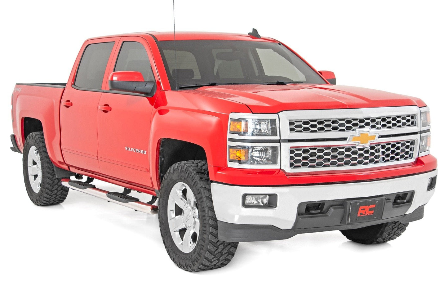 Rough Country 21001S Oval Nerf Steps | Stainless | Crew Cab | DEF Tank | Chevy/GMC 1500/2500HD/3500HD (07-19 & Classic)
