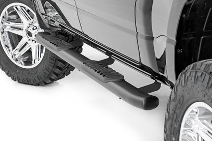 Rough Country 21004 Oval Nerf Step | Crew Cab | Black | Ram 1500 (19-26)/1500 TRX (21-24)