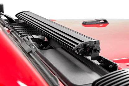 Rough Country 70054 LED Light Kit | Hood Mount | 30" Black Single Row | Jeep Gladiator JT/Wrangler JL (18-25)