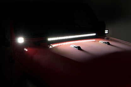 Rough Country 70052DRLA LED Light Kit | Hinge Mount | 2" Black Pair | Amber DRL | Jeep Gladiator JT/Wrangler JL (18-25)
