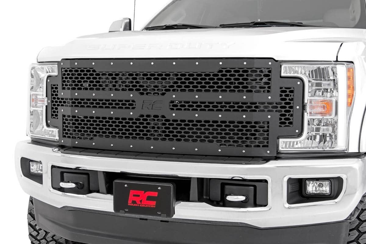 Rough Country 70213 Mesh Grille | Ford F-250/F-350 Super Duty 2WD/4WD (2017-2019)