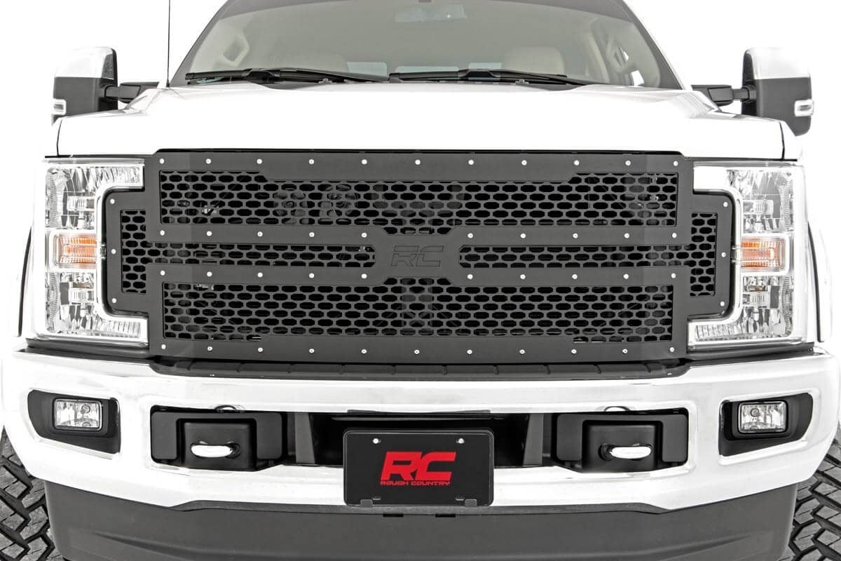 Rough Country 70213 Mesh Grille | Ford F-250/F-350 Super Duty 2WD/4WD (2017-2019)