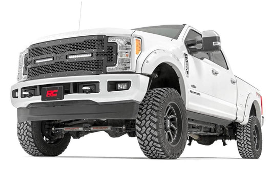 Rough Country 70216 Mesh Grille | 12" Dual Row LED | Black | Ford F-250/F-350 Super Duty (17-19)