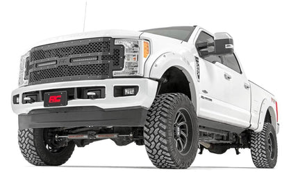 Rough Country 70216 Mesh Grille | 12" Dual Row LED | Black | Ford F-250/F-350 Super Duty (17-19)