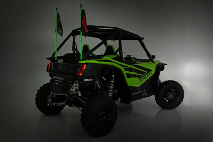 Rough Country 92039 Whip Mount | Bed |  4' Multl-Color LED Whip Pair | Honda Talon 1000