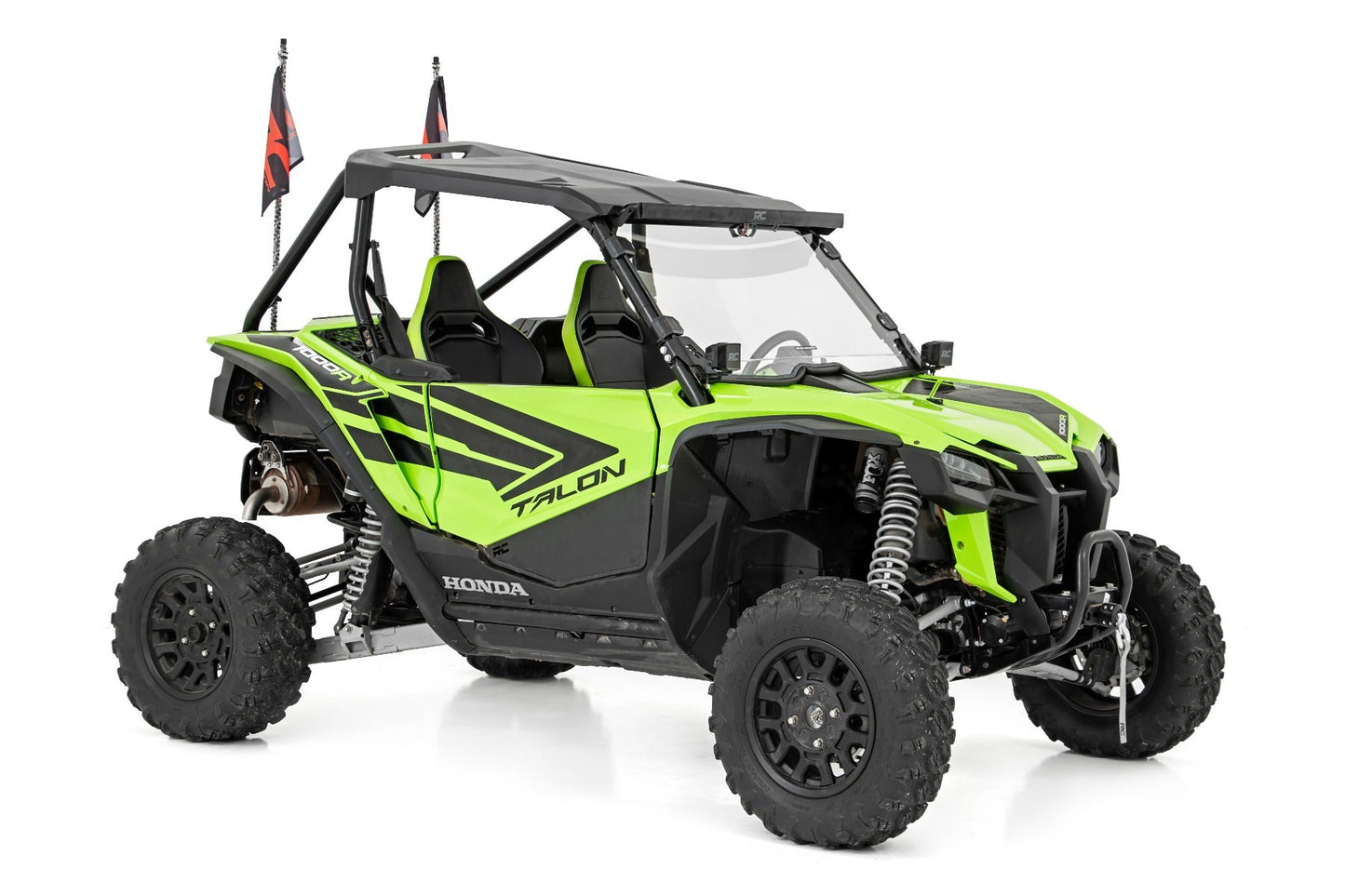 Rough Country 92039 Whip Mount | Bed |  4' Multl-Color LED Whip Pair | Honda Talon 1000