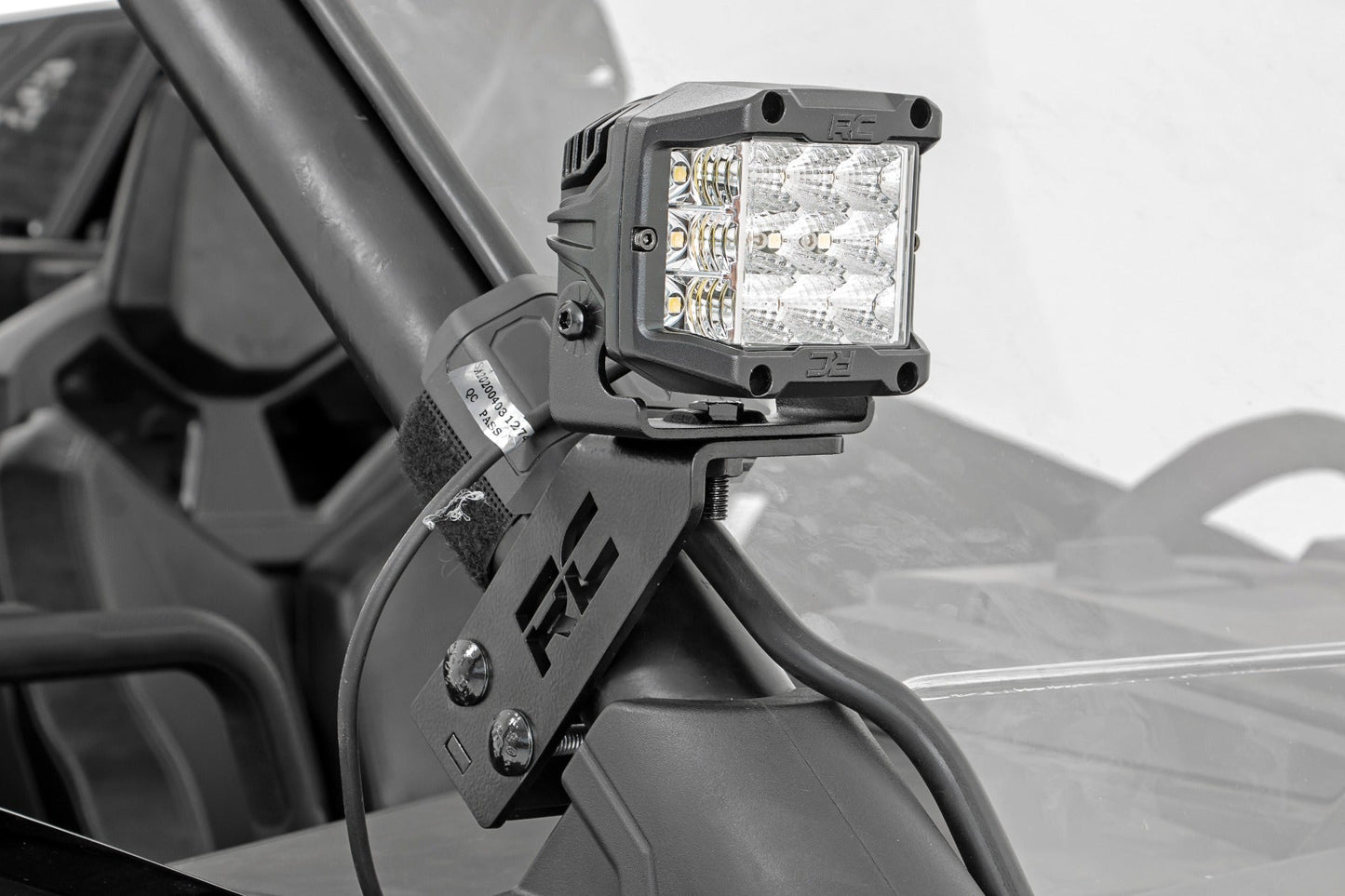 Rough Country 93080 LED Light Kit | "A" Pillar Mount | 2" Black Pair | White DRL | Polaris RZR PRO XP