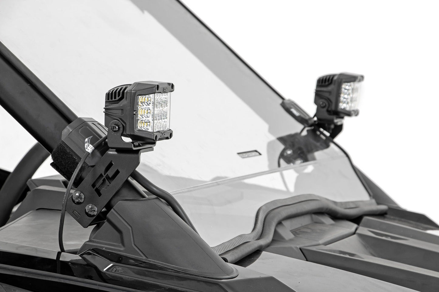 Rough Country 93078 LED Light Kit | "A" Pillar Mount | 2" Chrome Pair | Wide Angle | Polaris RZR PRO XP