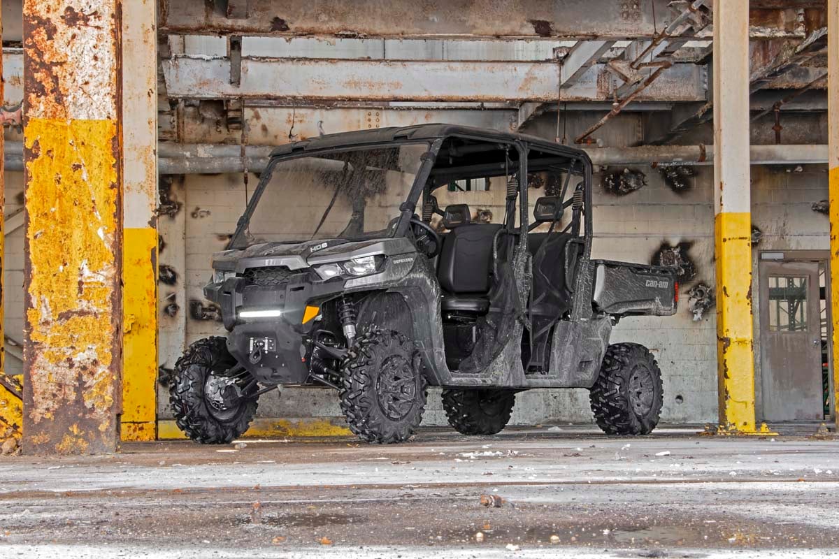 Rough Country 97001 LED Light | Bumper Mount | 12" Black Single Row | Can-Am Defender HD 8/HD 9/HD 10