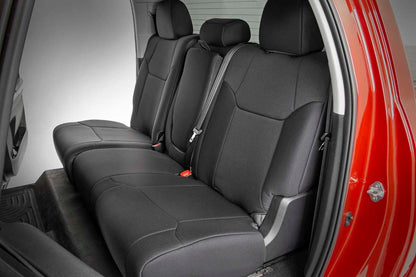 Rough Country 91027A Seat Covers | FR w/ Console Cover and Rear | Toyota Tundra 2WD/4WD (14-21)