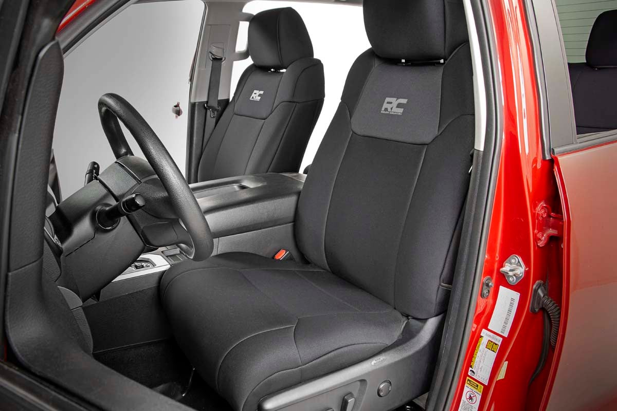 Rough Country 91027A Seat Covers | FR w/ Console Cover and Rear | Toyota Tundra 2WD/4WD (14-21)