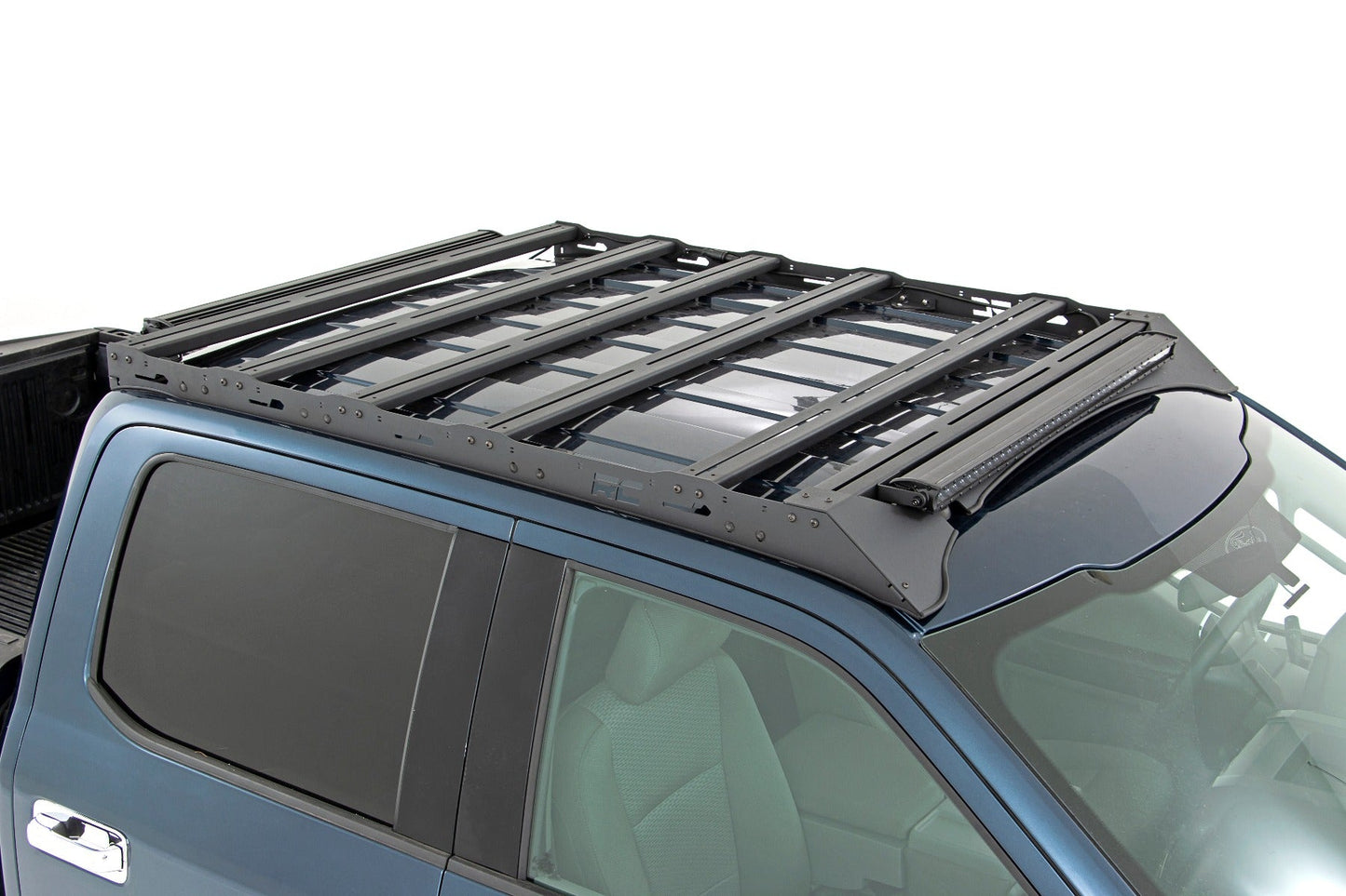 Rough Country 51022 Roof Rack | FR & RR 40 Inch Single Row BLK LEDs | Ford F-150 2WD/4WD (15-18)