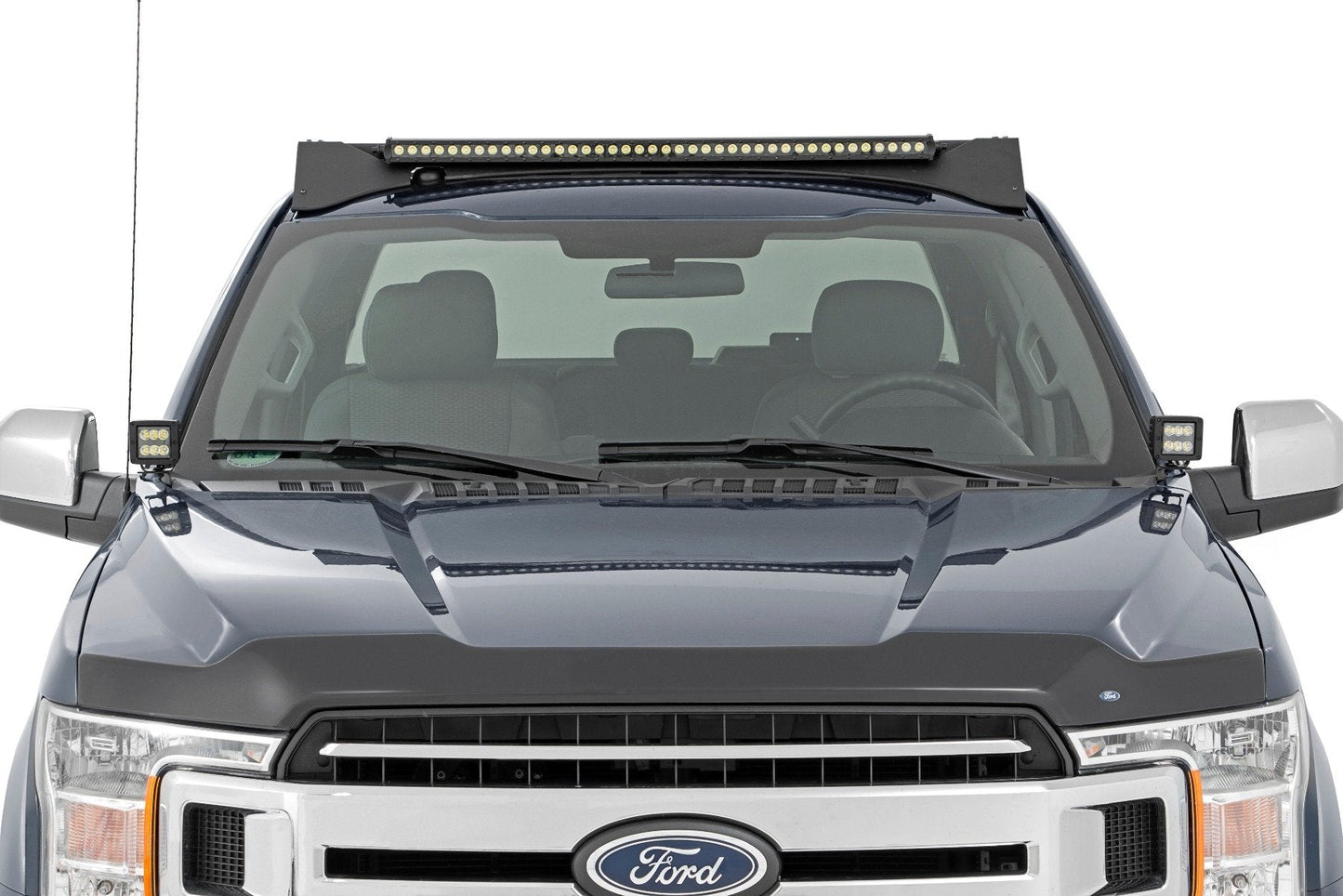 Rough Country 71032 LED Light Kit | Ditch | 2" Black Pair | Amber DRL | Ford F-150 (15-25)/F-150 Lightning (22-25)