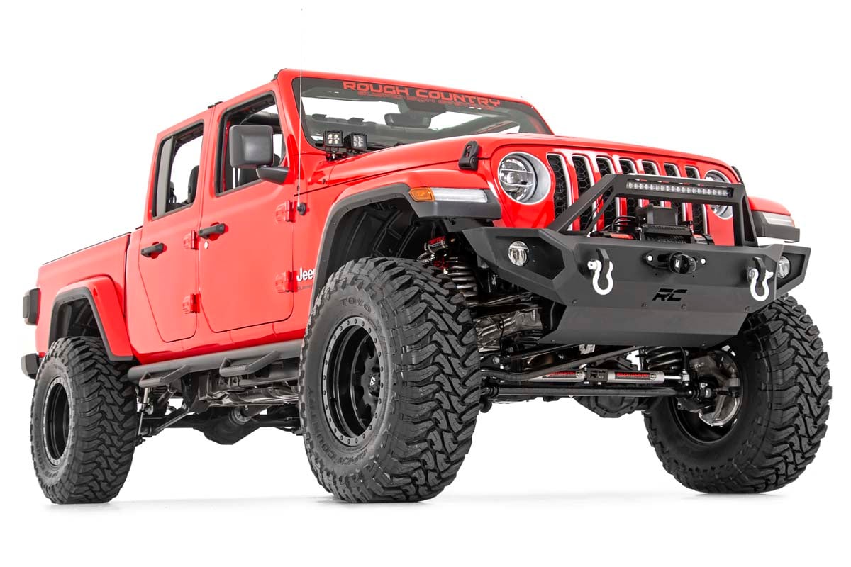 Rough Country 70822 Quad LED Light Kit | Cowl Mount | 2" Black Pairs | Spot | Jeep Gladiator JT/Wrangler JL (18-25)