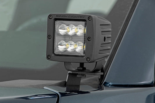 Rough Country 71029 LED Light Kit | Ditch Mount | 2" Black Pair | Flood | Ford F-150 (15-25)/F-150 Lightning (22-25)