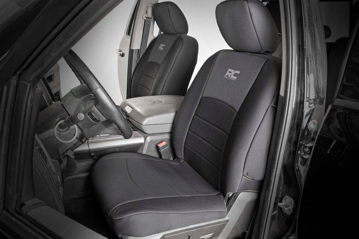 Rough Country 91029 Seat Covers | FR Bucket RR w/Arm Rest | Ram 1500 (09-18)/2500 (11-18)/3500 (11-18)