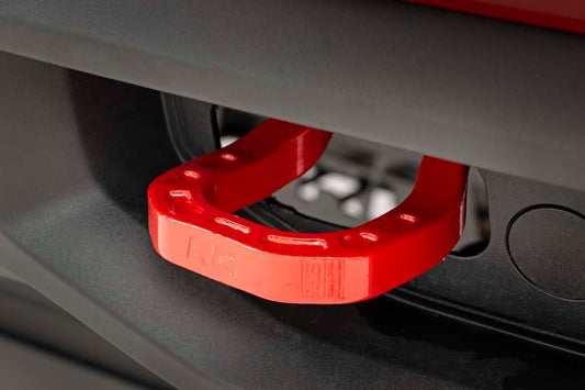 Rough Country RS132 Tow Hooks | Forged | Red | Chevy Silverado 1500 2WD/4WD (2019-2025 & Classic)