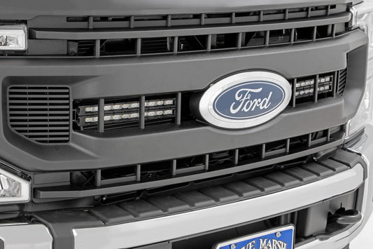 Rough Country 70898 LED Light Kit | Grille Mount | 10 Inch Black | Slimline | Ford F-250 Super Duty (20-22)