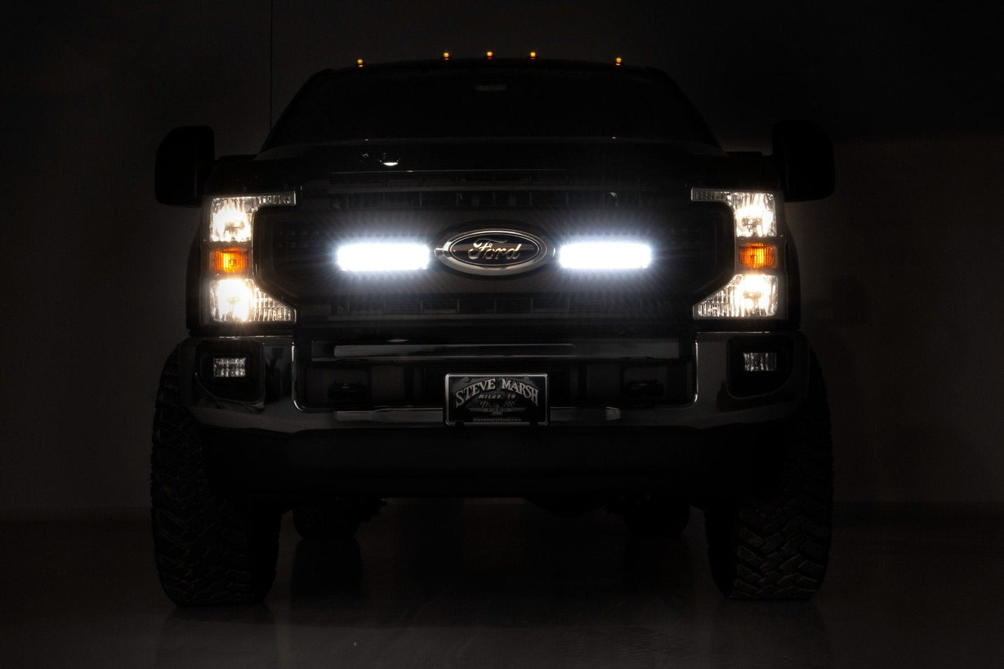 Rough Country 70898 LED Light Kit | Grille Mount | 10 Inch Black | Slimline | Ford F-250 Super Duty (20-22)
