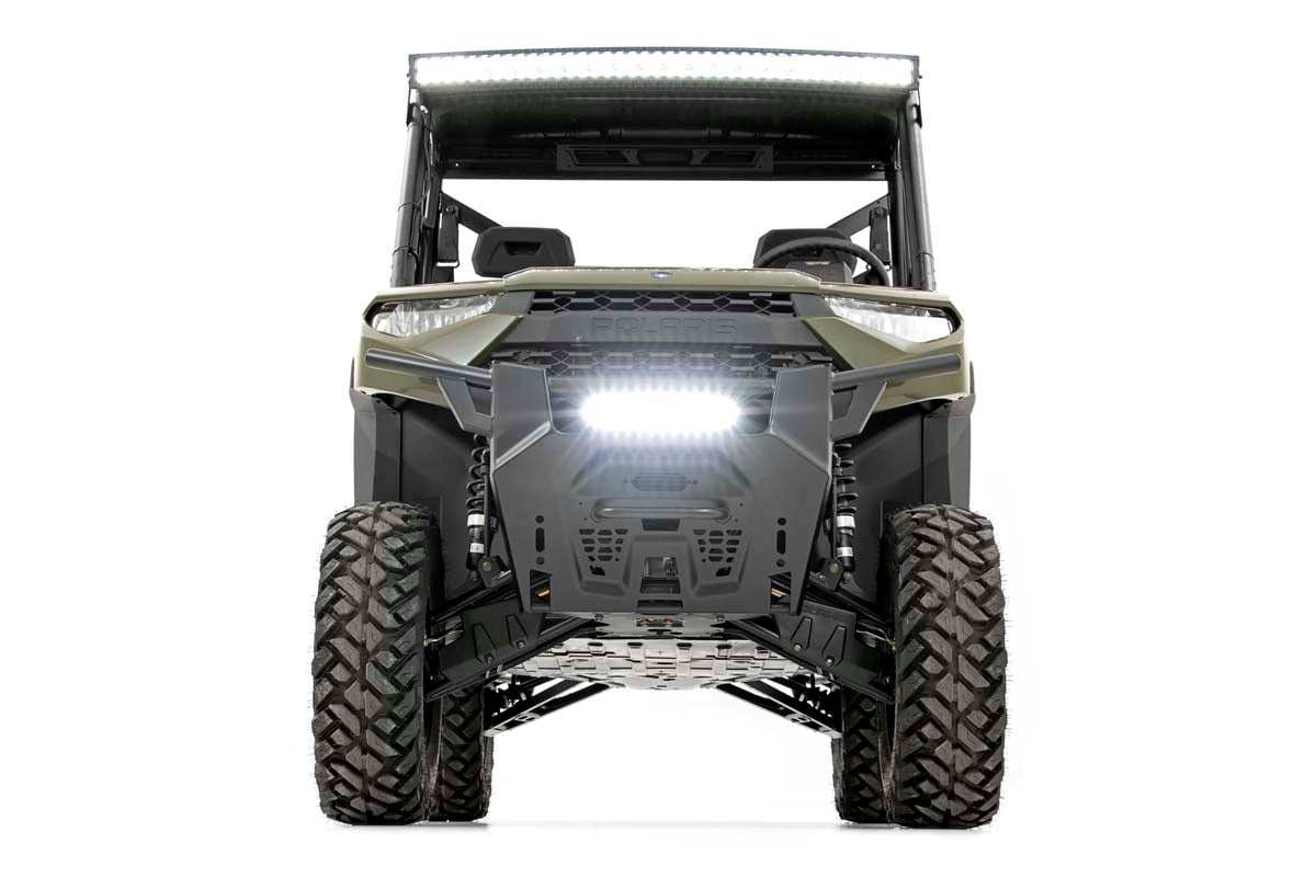 Rough Country 93027 LED Light Kit | Bumper Mount | 12" Black Single Row | White DRL | Polaris Ranger XP 1000