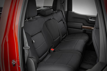 Rough Country 91037 Seat Covers | FR 40/40/20 & RR Back Storage | Chevy/GMC Sierra 1500 (19-26)/Silverado 1500 (19-26)